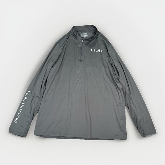 Huk Performance Fishing Icon Lightweight 1/4 Zip Pullover Men’s Size 2XL Gray - Picture 1 of 7